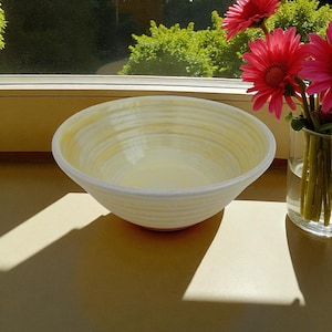 Ceramic Yellow Bowl, Handmade Pottery Decorative Serving Bowl