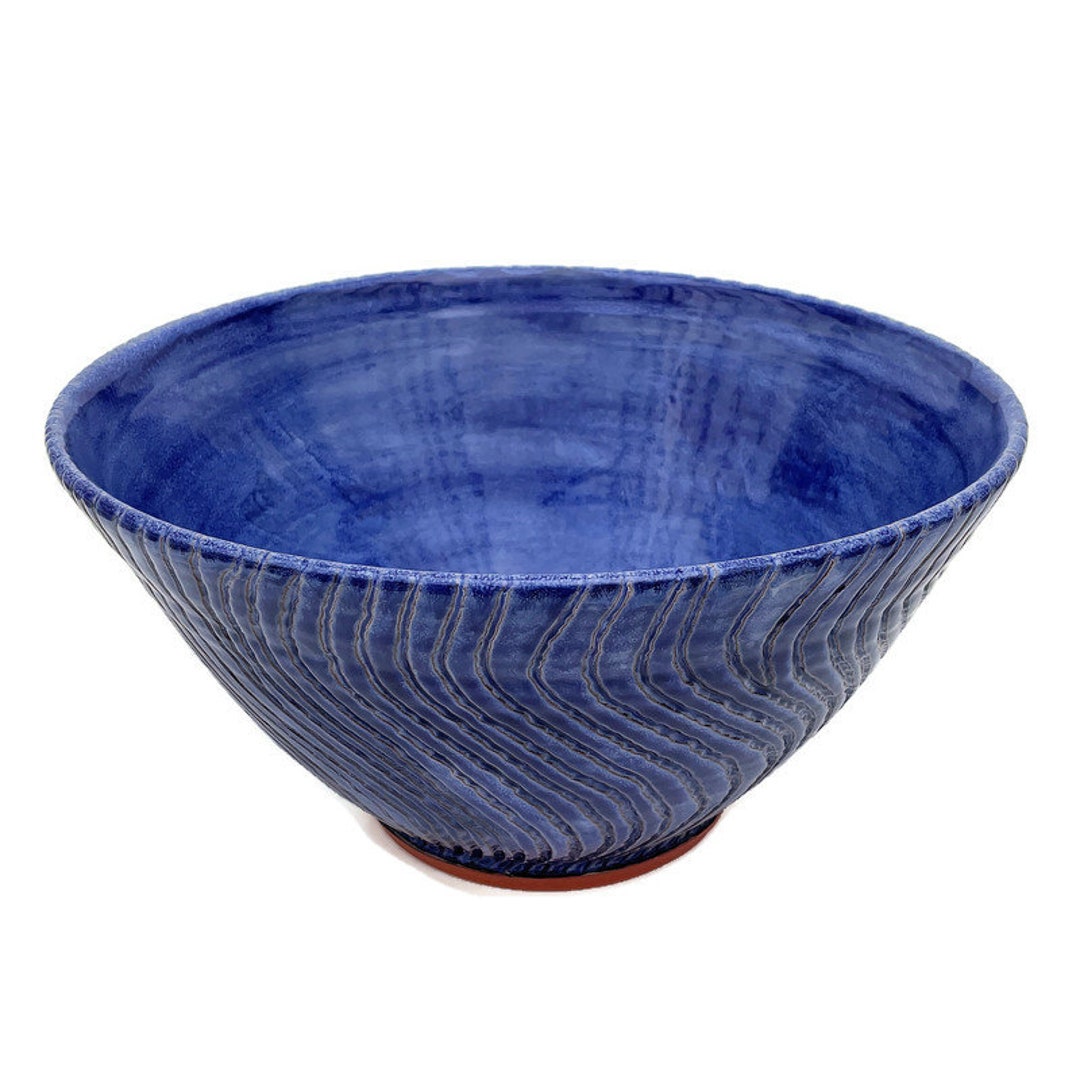 Large Blue Bowl Ceramic Oneofakind Decorative Bowl Hand Etsy 日本