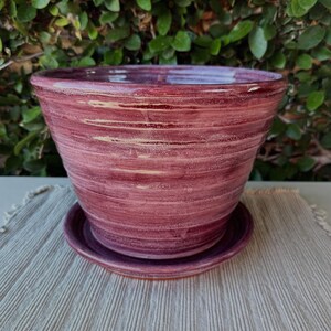 Purple Large Indoor Planter, Handmade Pottery Ceramic Planter