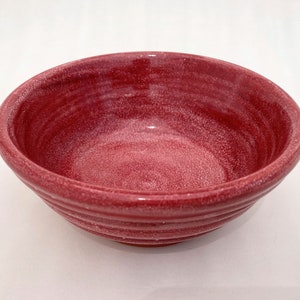 Handmade Pottery Bowl, Red Carved Bowl, Ceramic Decorative Bowl, Carved Striped Pattern Pottery Bowl image 3