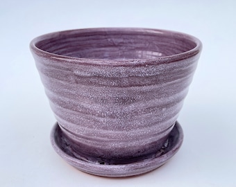 Ceramic Planter, Purple Handmade Indoor Flowerpot, Perfect Gift