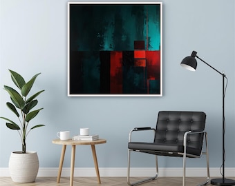 Künstlerische gerahmte Leinwand, abstrakte Wanddekoration, moderne Kunst, farbenfrohe Innendekoration