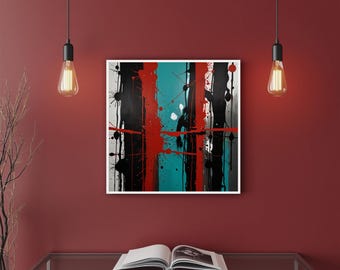 Abstrakte Splash Wandkunst, bunte Leinwand, modernes Wohndekor, lebendiges Kunstwerk für Zuhause