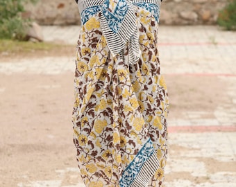 Handblock bedruckter Baumwollsarong | Boho Strand Abdeckung