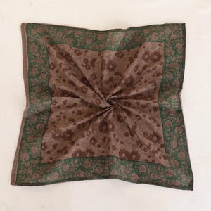 Bandana med blocktryck, hårband med blommigt tryck, boho hårband, bomullspannband, hårhalsduk i vintagestil, handgjort håraccessoar bild 5