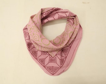 Handmade Cotton Bandana – Block Print Boho Neckerchief, Headband