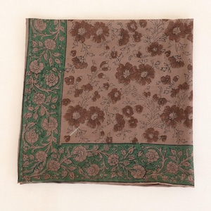 Bandana med blocktryck, hårband med blommigt tryck, boho hårband, bomullspannband, hårhalsduk i vintagestil, handgjort håraccessoar bild 10