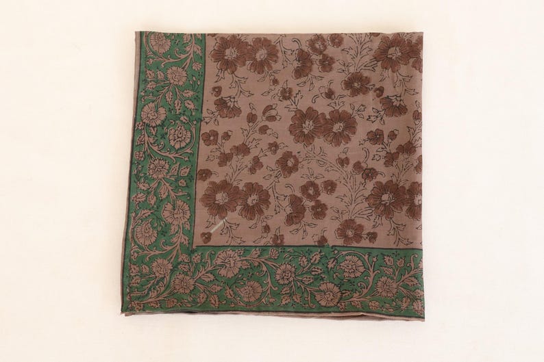 Bandana med blocktryck, hårband med blommigt tryck, boho hårband, bomullspannband, hårhalsduk i vintagestil, handgjort håraccessoar bild 10