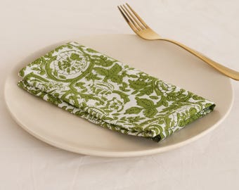 Hand Block Printed Cotton Napkins | Bohemian Table Decor