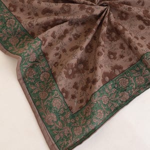 Bandana med blocktryck, hårband med blommigt tryck, boho hårband, bomullspannband, hårhalsduk i vintagestil, handgjort håraccessoar bild 6