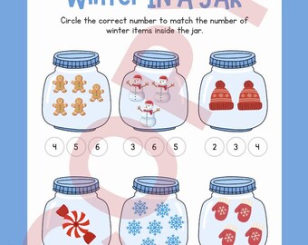 Winter themed counting worksheet
