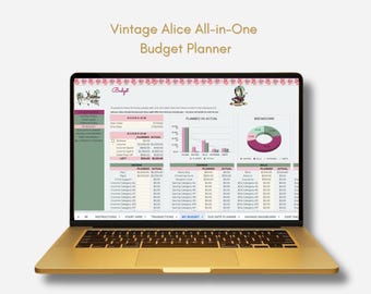 Vintage Alice All-in-One Budget Planner, Google Sheets Spreadsheet (Digital Download)
