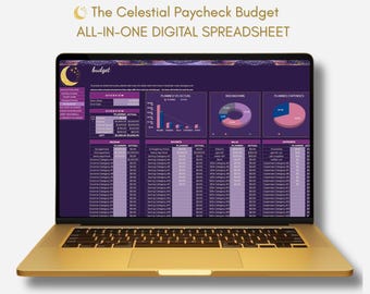 Celestial Budget Planner, Income & Expense Tracker (Google Sheets)