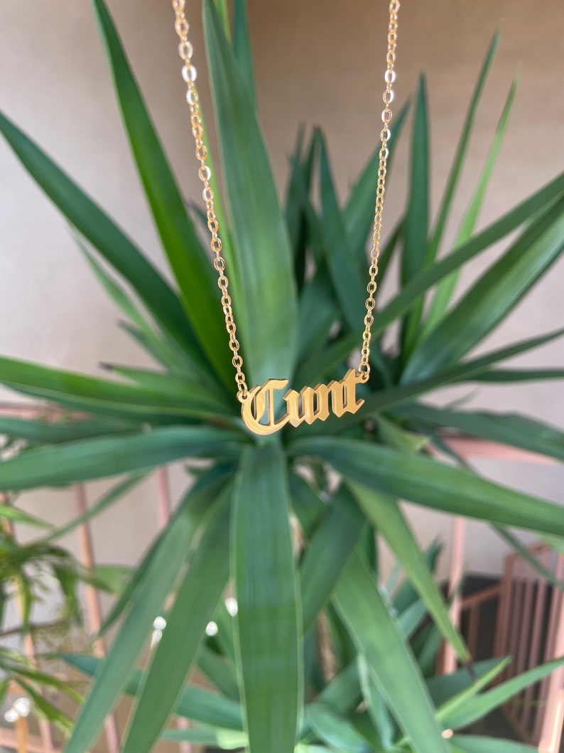 Cunt Nameplate Stainless Steel 90s Gold Plated image 4