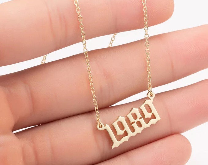 Old English Necklace 1989 Stainless Steel 80s Gold Plated Etsy