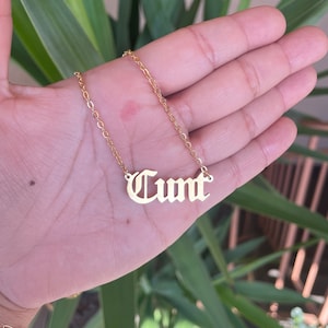 Cunt Nameplate Stainless Steel 90s Gold Plated image 1