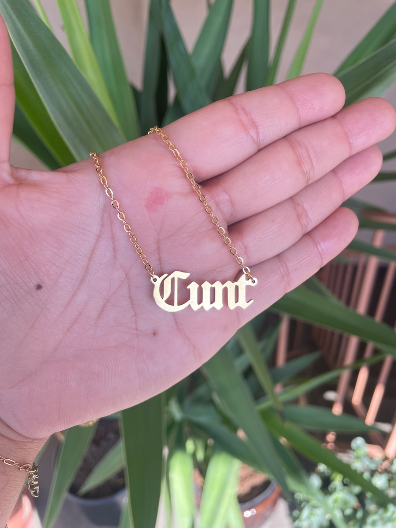 Cunt Nameplate Stainless Steel 90s Gold Plated image 1