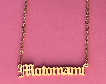 Motomami Rosalia Old English Nameplate Stainless Steel Gold Plated Motomami Tour Butterfly