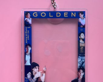 BTS Jungkook Acrylic Keychain Jungkook Photocard Case Holder Stand JK Golden Blue