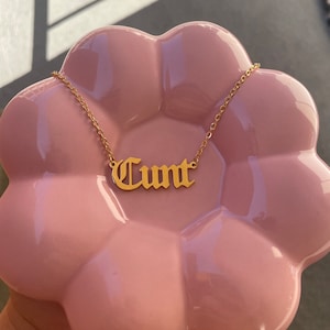 Cunt Nameplate Stainless Steel 90s Gold Plated image 3