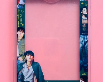 BTS Jungkook Acrylic Keychain Jungkook Photocard Case Holder Stand JK Golden Green 1