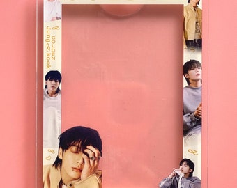 BTS Jungkook Acrylic Keychain Jungkook Photocard Case Holder Stand JK Golden