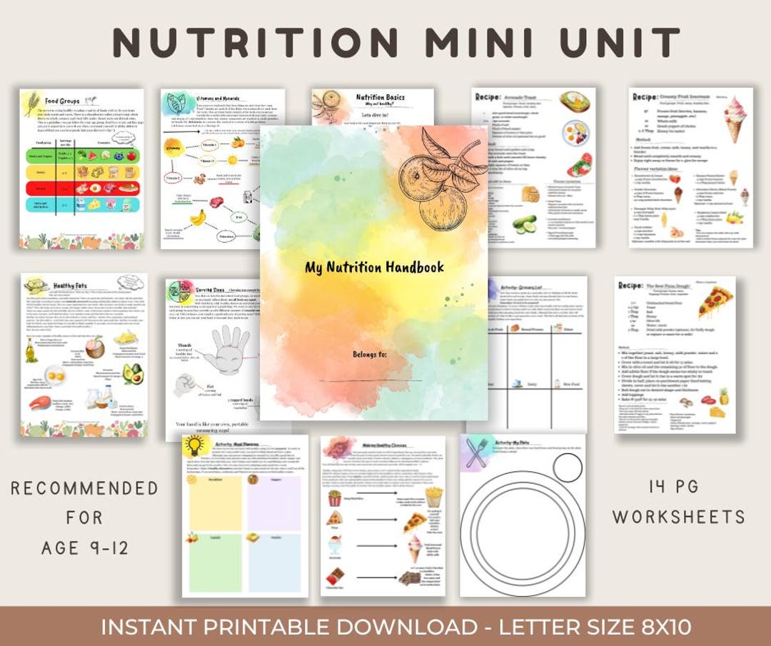 Kids Nutrition Workbook Ages 9–12 | Healthy Eating Curriculum ...