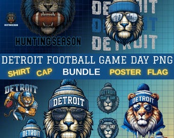 Detroit Football Game Day PNG Bundle,Grunge Png Bundle,Football Lion Png Bundle,Football Fan Png Bundle,Detroit Football Clipart,2025 Png