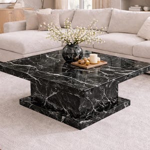 Calacatta Viola marmor soffbord | Handgjort sidobord med sockel