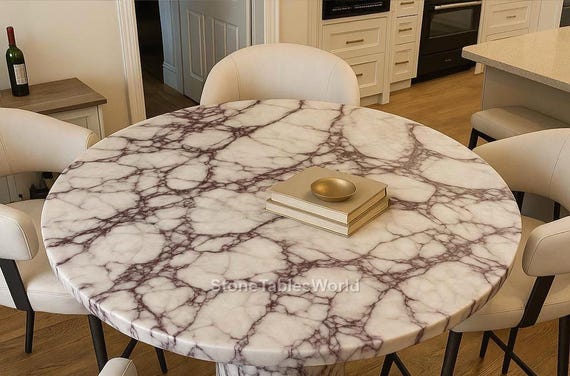 Handmade Calacatta Viola Marble Dining Table – Italian Stone 