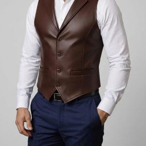 Formal Leather Vest - Etsy Formal Leather Vest - Etsy