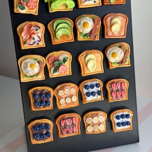 Aimants pour toast faits main | Ensemble de décorations miniatures pour petit-déjeuner