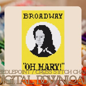 Patrón de punto de cruz/bordado del programa de Broadway de Oh Mary - PDF (Descarga digital)