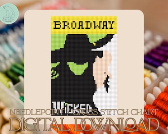 Wicked Broadway Program Needlepoint/Cross Stitch Pattern -PDF (Digital Download)
