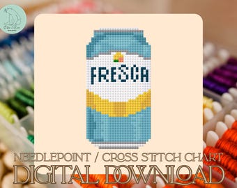 Patrón de punto de cruz/bordado Fresca - PDF (Descarga digital)