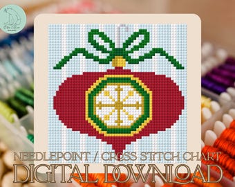 Patrón de bordado/punto de cruz para adorno - PDF (Descarga digital)