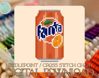 Patrón de punto de cruz/bordado Fanta - PDF (Descarga digital)