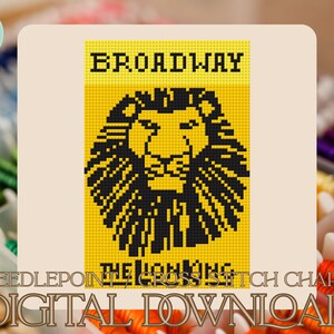 Patrón de punto de cruz/tapiz del programa de Broadway de El Rey León - PDF (Descarga digital)