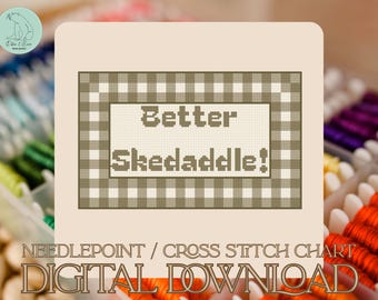 Patrón de punto de cruz/bordado "Mejor escabullirse" - PDF (Descarga digital)