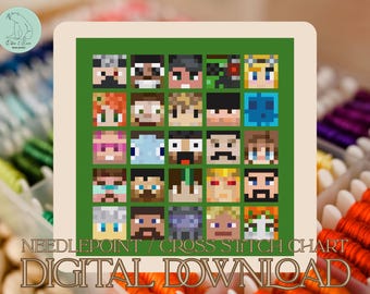 Patrón de punto de cruz/bordado Hermite Craft - PDF (Descarga digital)