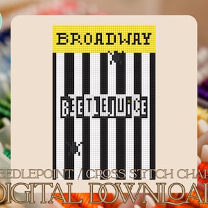 Patrón de punto de cruz/bordado del programa de Broadway de Beetlejuice - PDF (Descarga digital)