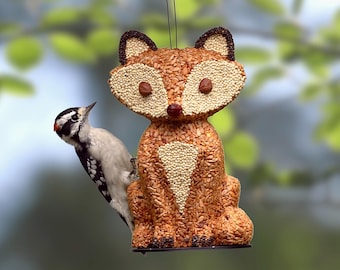 Handmade Fox Bird Seed Feeder: Edible Bird Lover Gift for Christmas