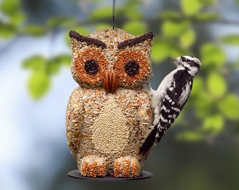 Unique Handmade Owl Bird Seed Feeder: Thoughtful Edible Bird Lover Gift
