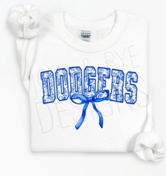 DODGERS Baseball Coquette Bow Lace PNG Digitial Download