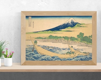 Views of MOUNT FUJI from Tago Bay By Katsushika Hokusai Edo Period 1615–1868 Printable Large 12x18 Print 300dpi Jpg Image Digital Download