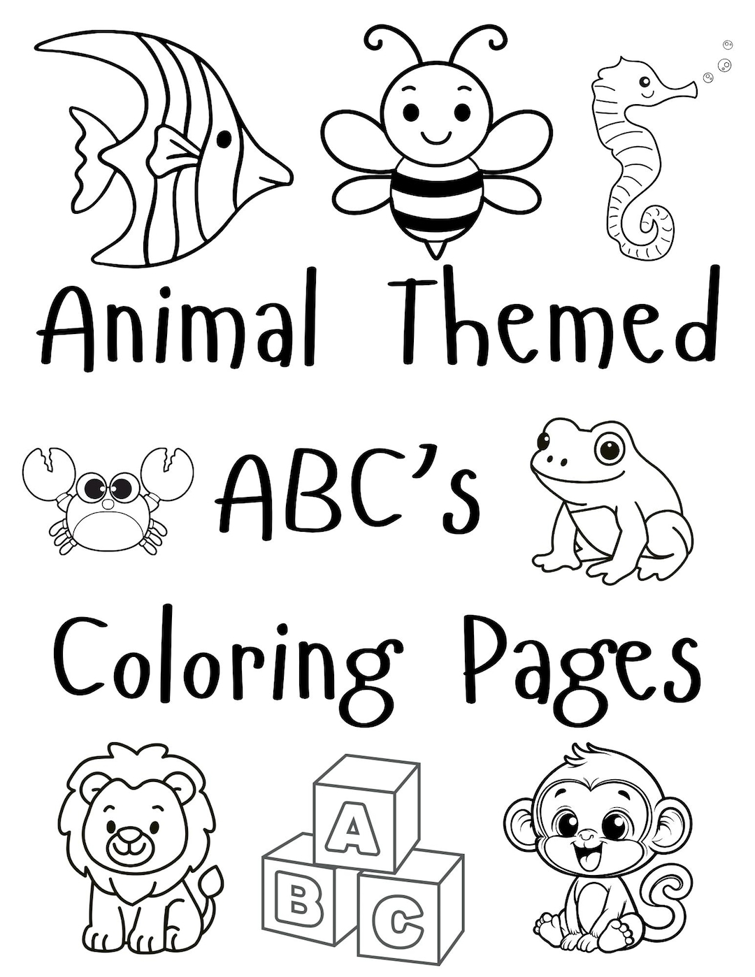 Animal Alphabet Coloring Pages | A–Z Animals | Preschool Printable ABC ...