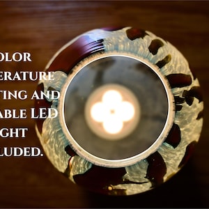 Vase Lamp, Blown Glass Lamp, Cordless Lamp, Glass Lamp, Ambient Lighting, Wireless Lamp, Table Lamp, Nightstand Lamp, Handmade Gold Lamp image 8