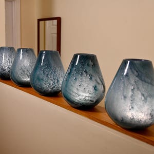 Vase Lamp | Hand Blown Glass Lamp | Cordless Table Lamp | Blue Glass Lamp | Rechargeable Lamp | Wireless Lamp, Blue Table Lamp, Teal Lamp image 12