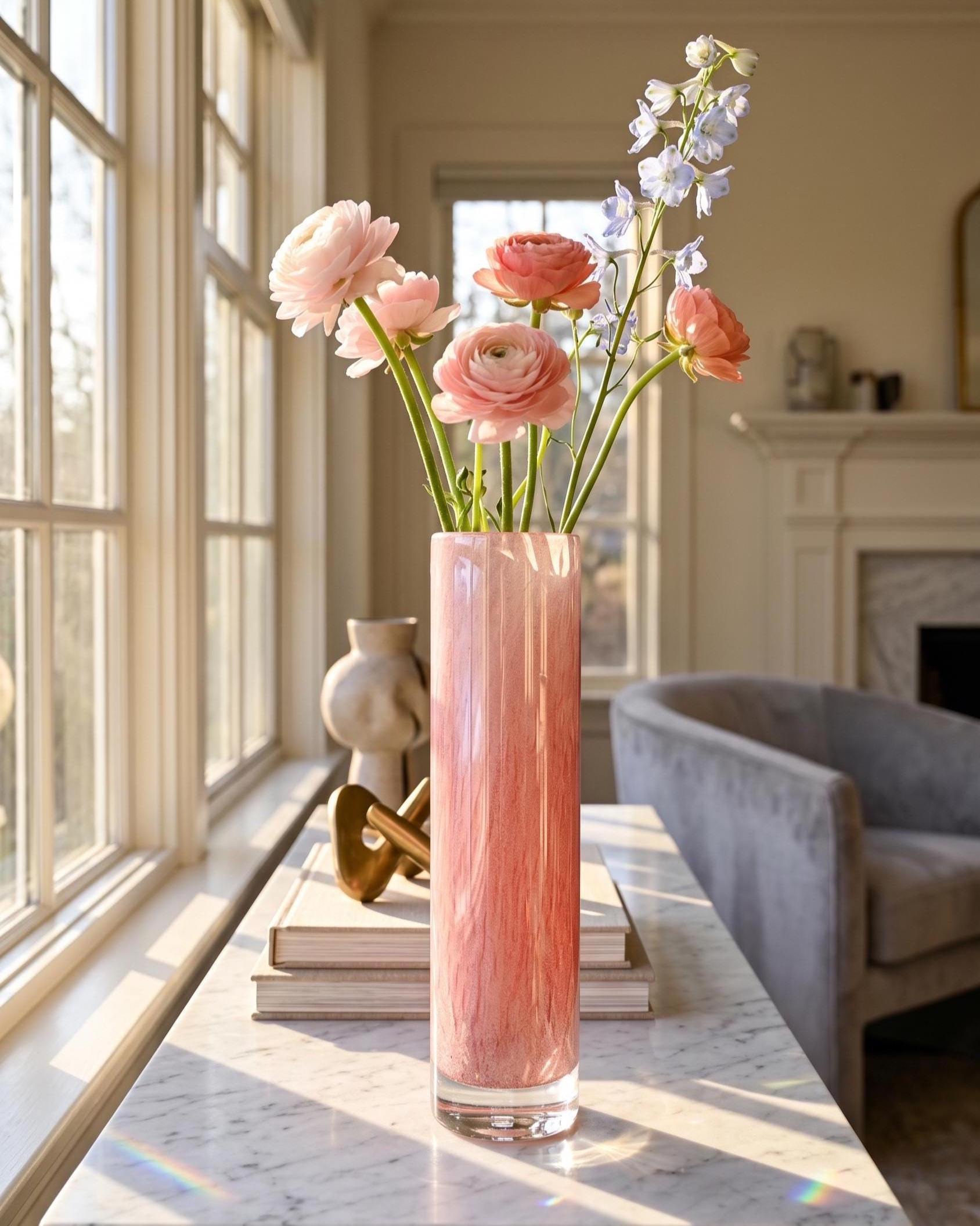 Pink Tall Vase - Etsy