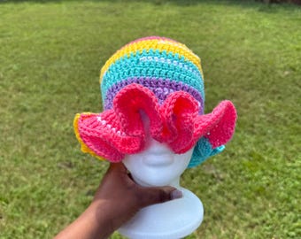 Crochet Ruffle Hat
